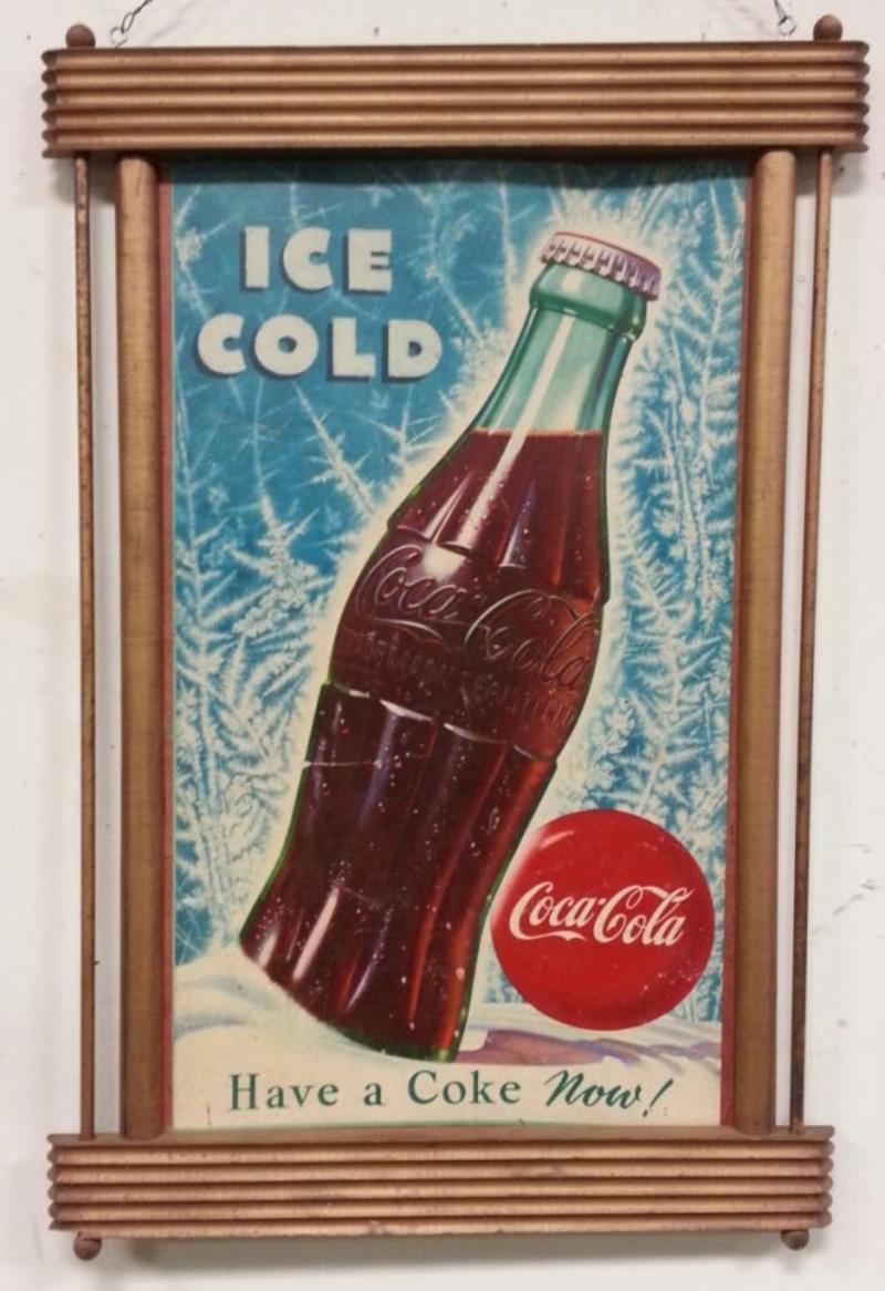 Original 1951 Coca Cola Cardboard sign w/frame