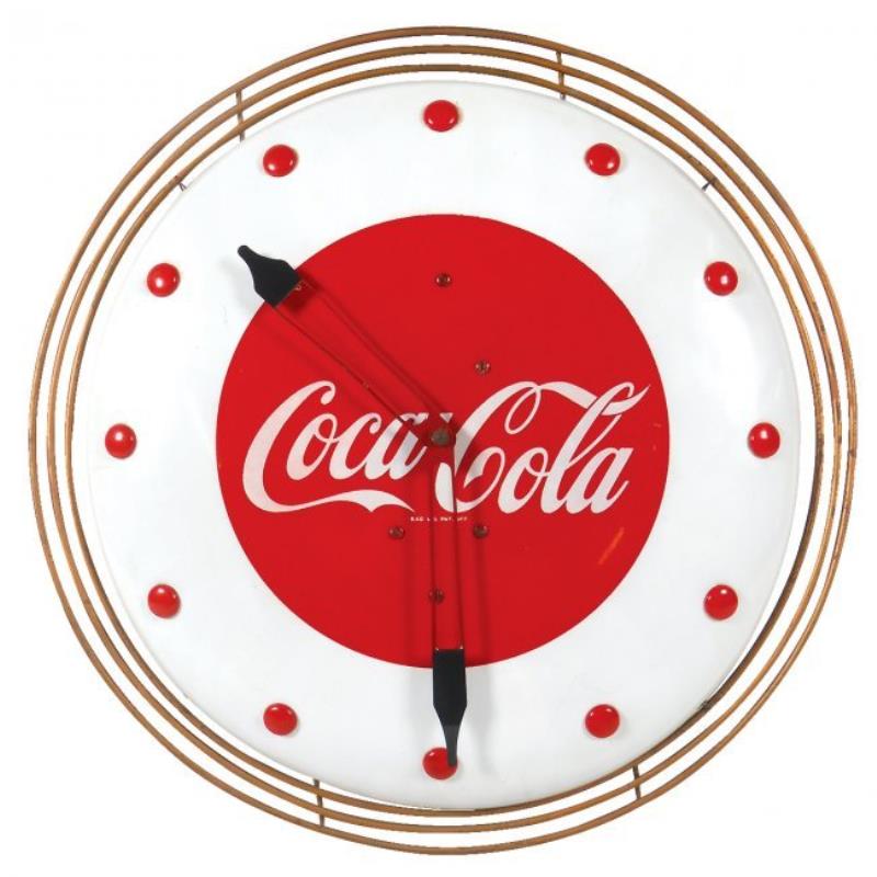 Coca-Cola clock, American Time Corp, metal case,