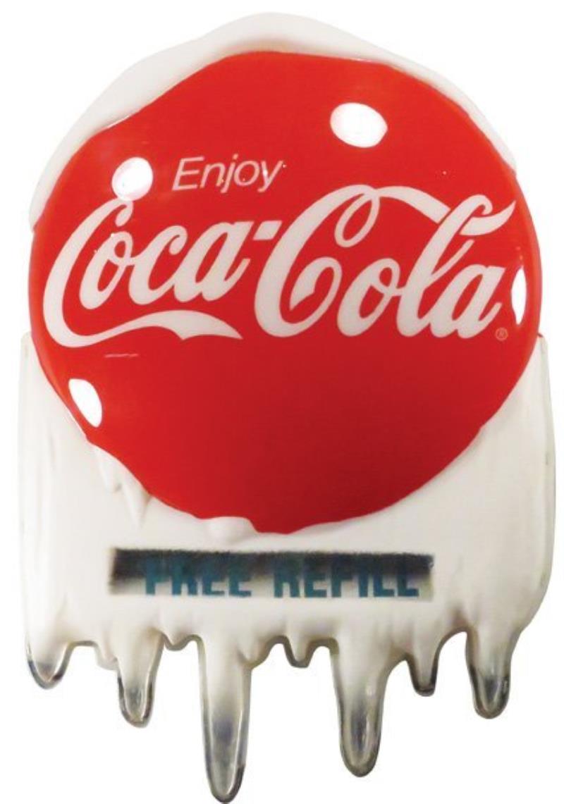 Rare Enjoy Coca Cola "Free Refill" Large Plastic Sign