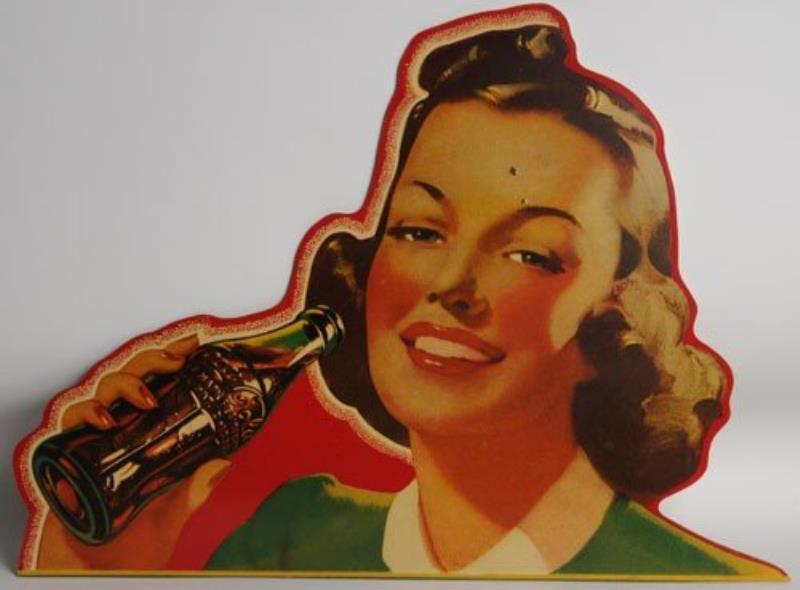 CIRCA 1941 COCA-COLA MASONITE CUT-OUT SIGN