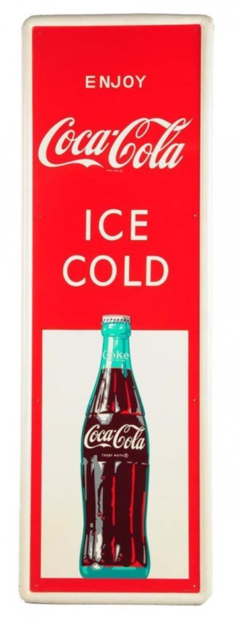 1960's Coca - Cola Tin Sign with Bottle