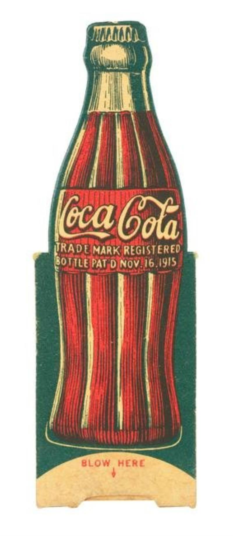 1920s Coca-Cola Cardboard Whistle.