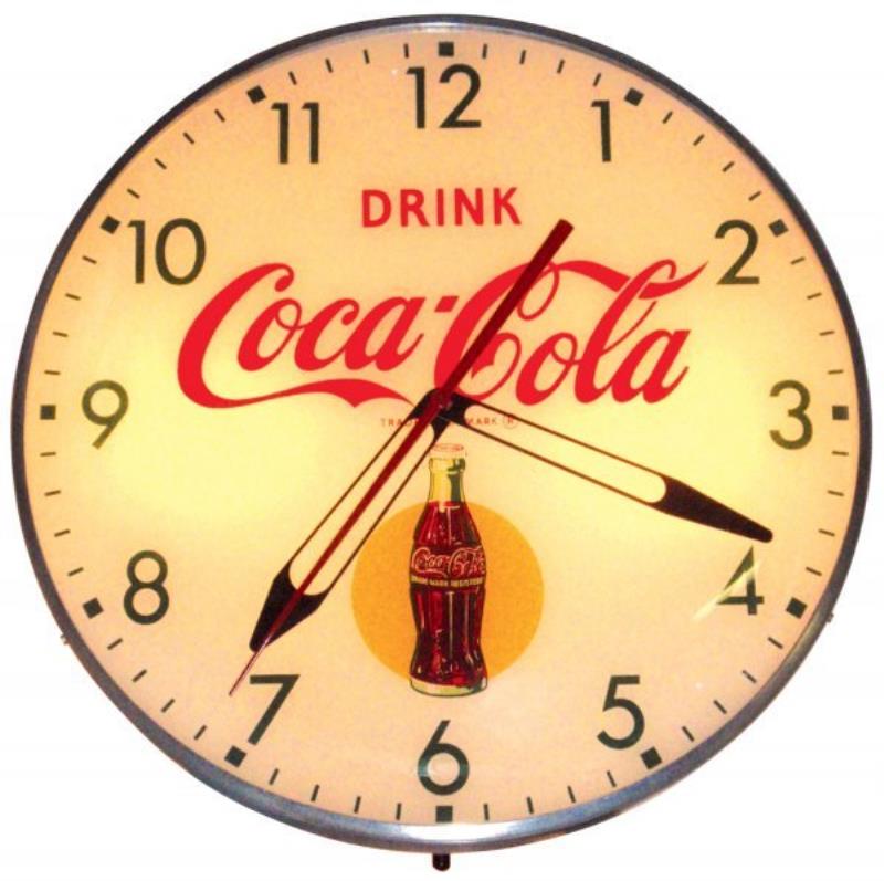 Coca-Cola clock, Drink Coca-Cola, electric light
