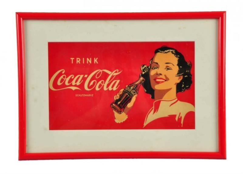 1940's Coca - Cola German Paper Sign