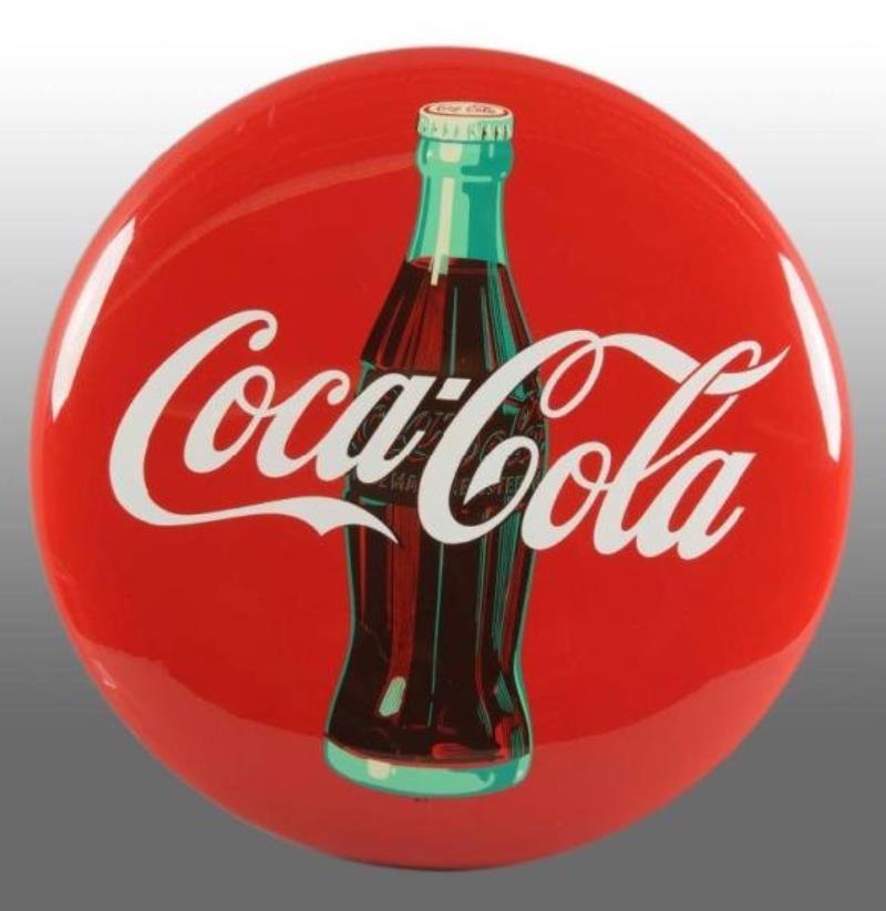 Tin Coca-Cola Button with Bottle