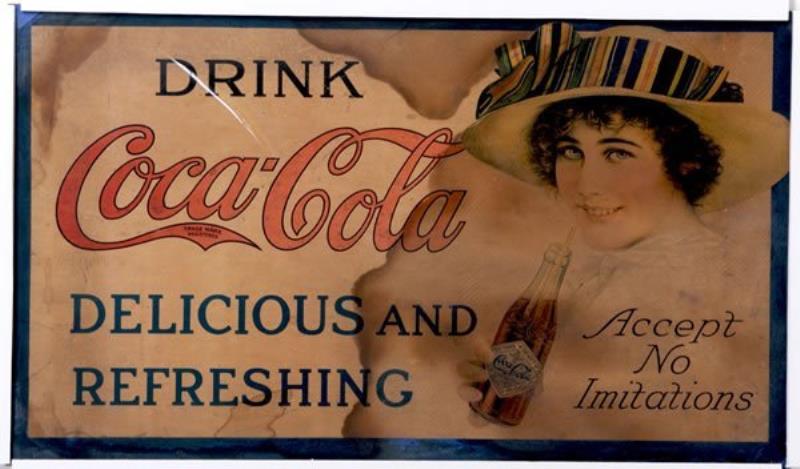CIRCA 1912 COCA-COLA RARE CARDBOARD SIGN
