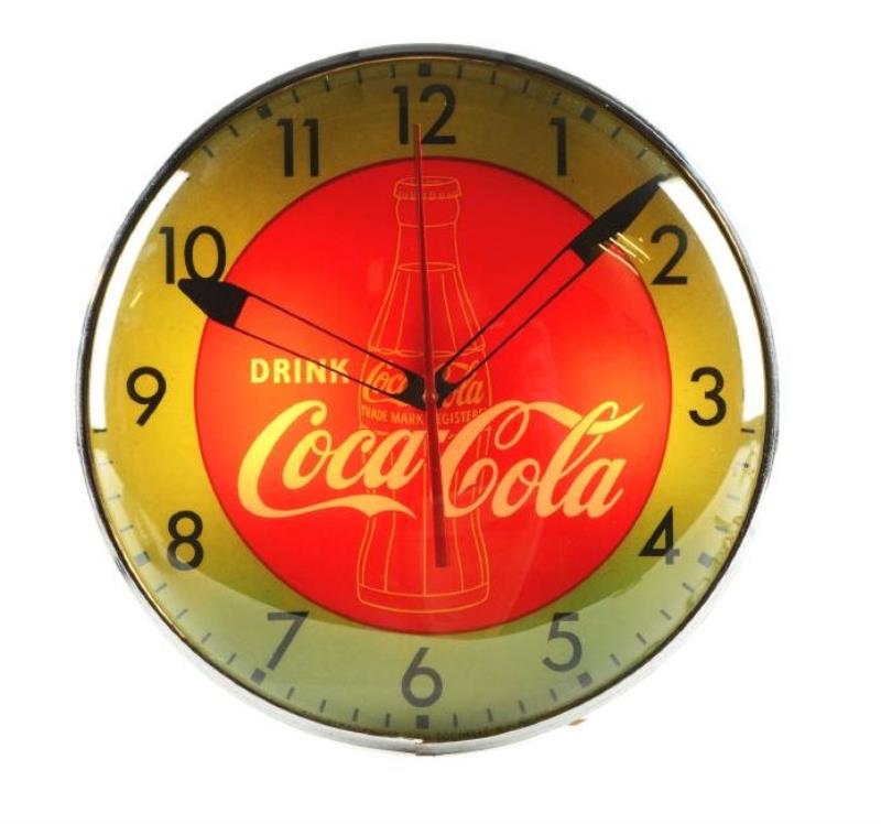 Coca-Cola Gold Bottle Pam Clock.