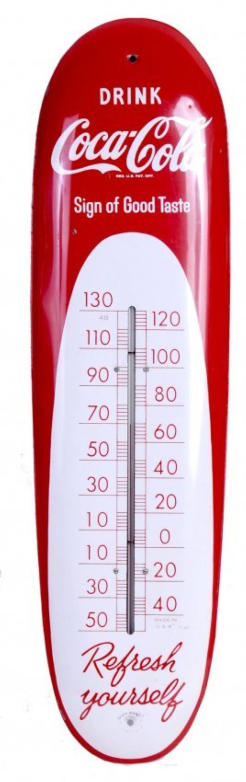 1950S COCA-COLA TIN THERMOMETER