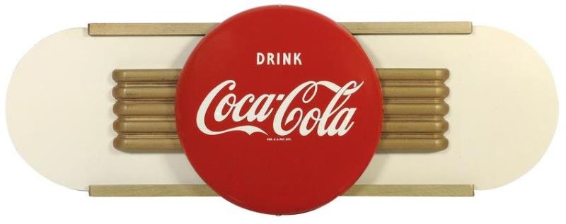 Coca-Cola Sign, wood & Masonite w/125" "Drink