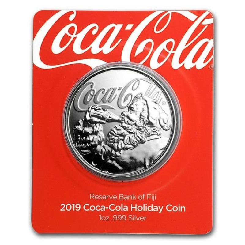 2019 Proof 1oz Silver Coca-Cola Santa Holiday Coin