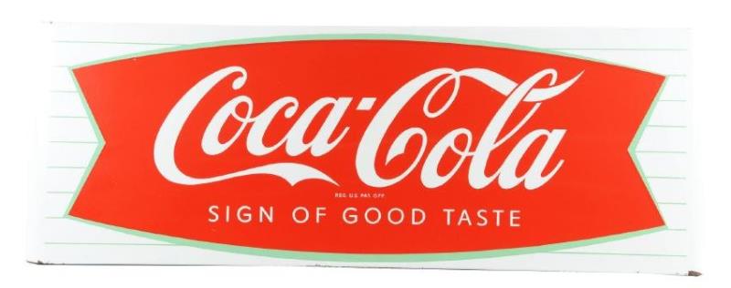 Porcelain Coca-Cola Fish Tail Sled Sign