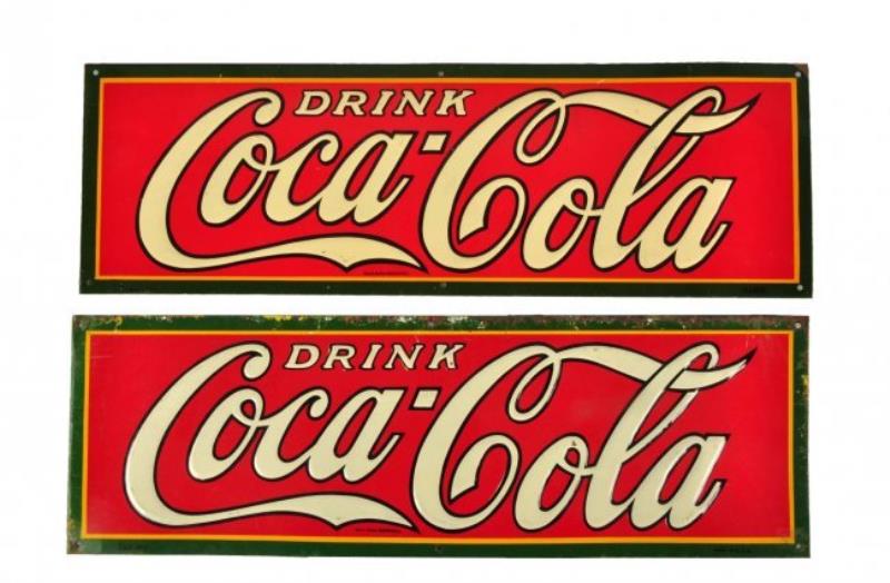 1930's Coca - Cola Embossed Tin Signs Value & Price Guide