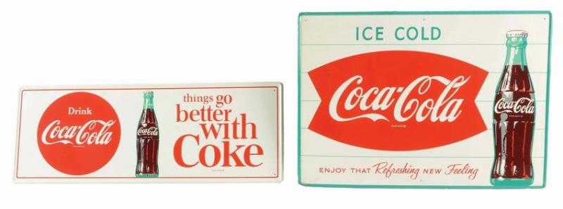 SELF-FRAMED COCA-COLA ADVERTISING SIGNS.