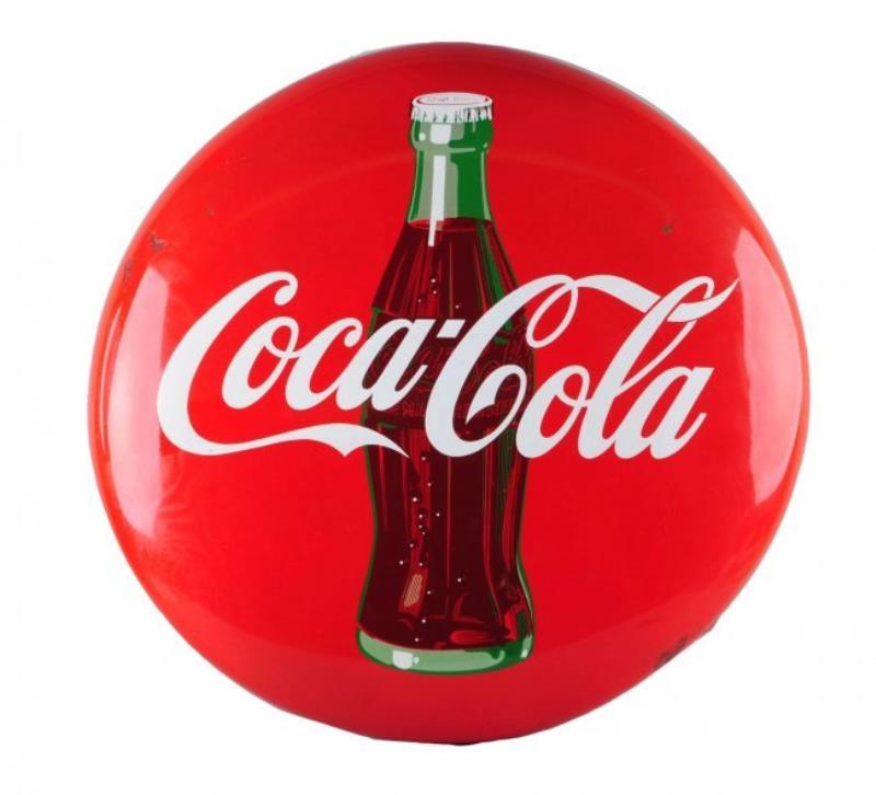 1950's Coca - Cola Porcelain Disc.