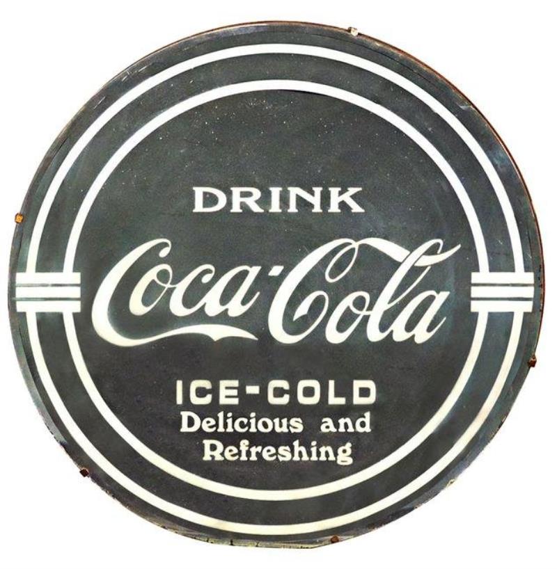 Coca-Cola Art Deco mirror, Drink Ice-Cold Delicious