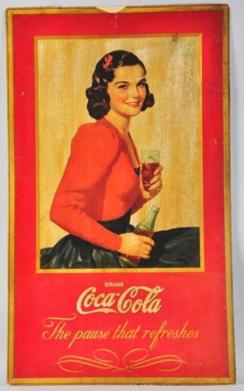 Large Cardboard Coca-Cola Vertical Poster