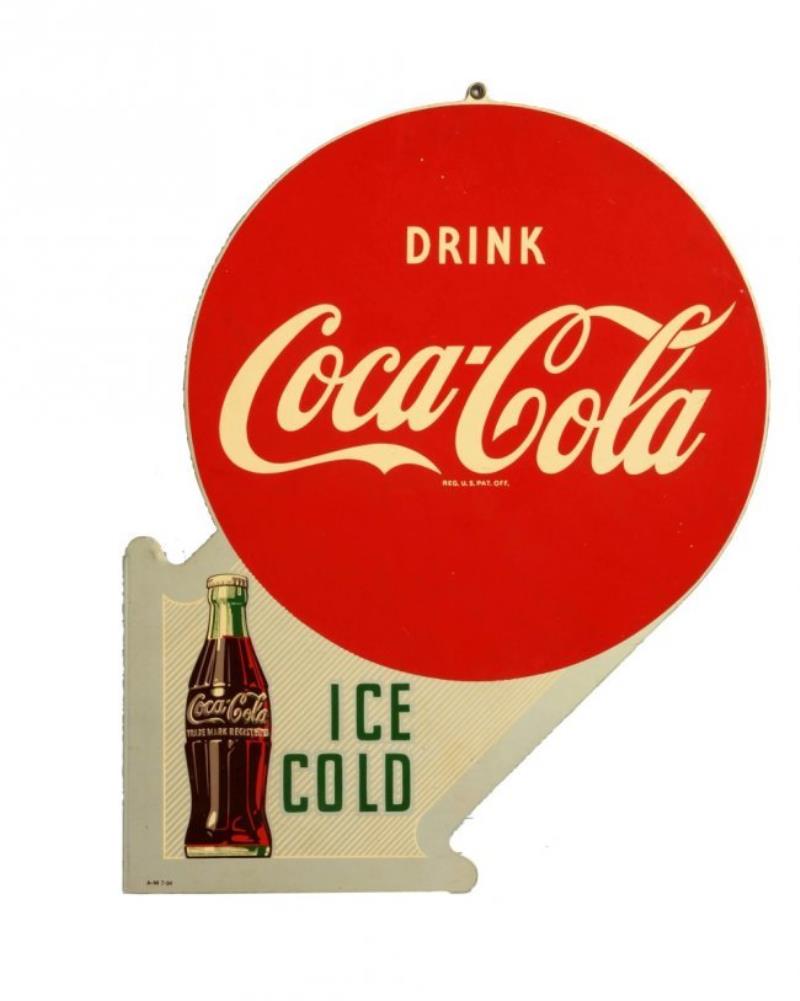 1950's Coca-Cola Diecut Advertising Flange Sign