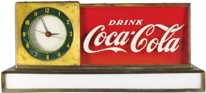 Coca Cola Light Up Clock Counter Sign