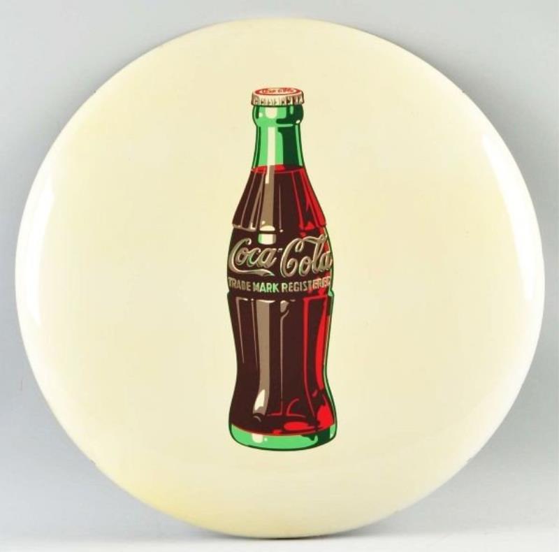 White Tin Coca-Cola Button Sign Value & Price Guide