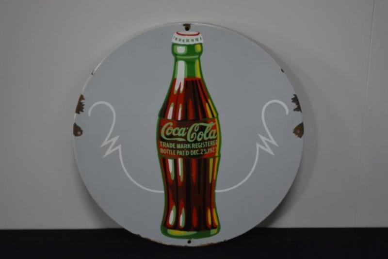 Coca-Cola Bottle Sign- Porcelain 18"round