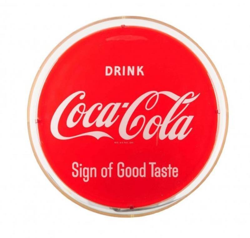 1950's Coca - Cola Fluorescent Wall Sign