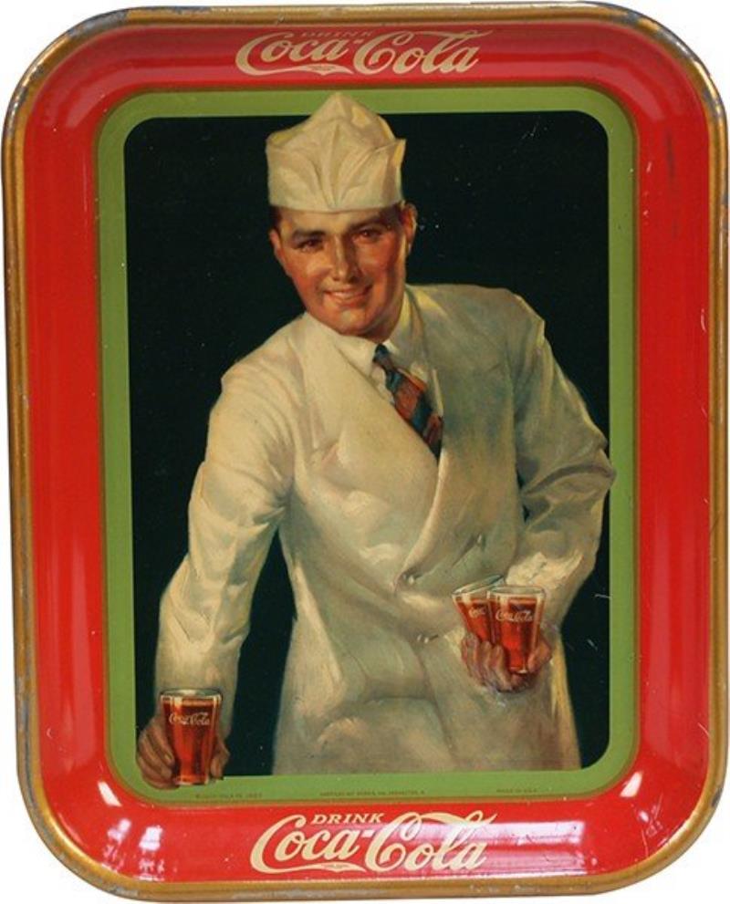 Vintage Drink Coca Cola Tin Serving Tray 1927