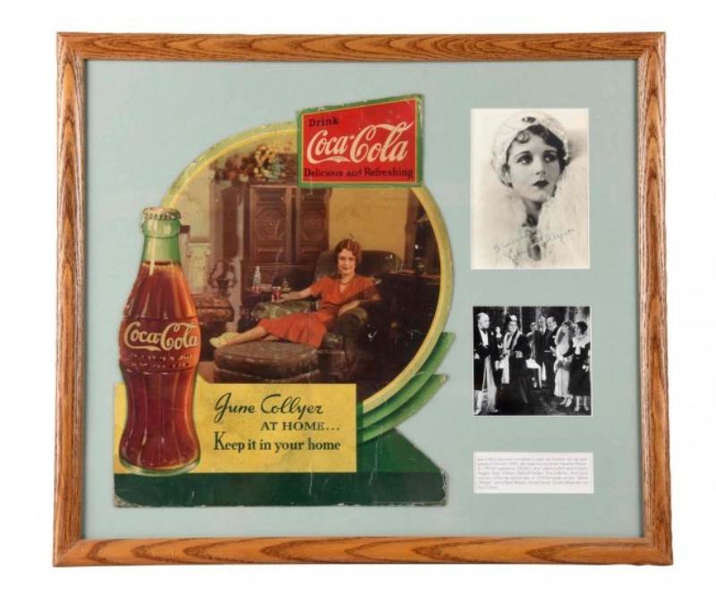 1932 Coca - Cola Cardboard Cutout of June Collyer.