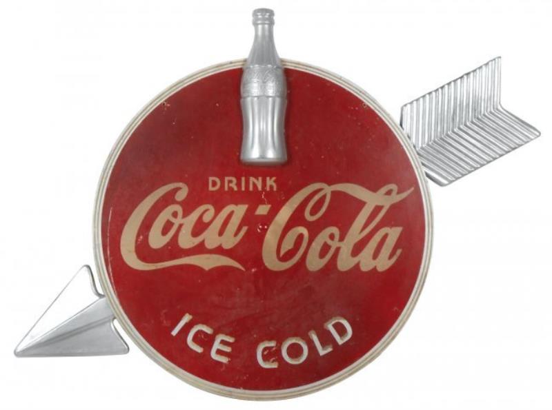 Coca-Cola sign, "Drink Coca-Cola Ice Cold", Kay