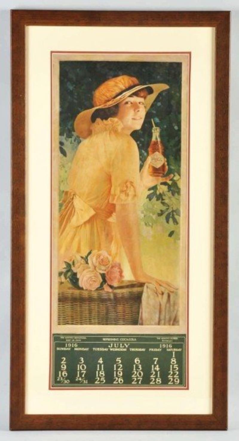 1916 Coca-Cola Calendar with Bottle