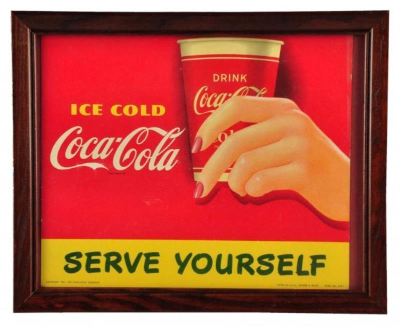 1951 Coca - Cola Light Cardboard Sign