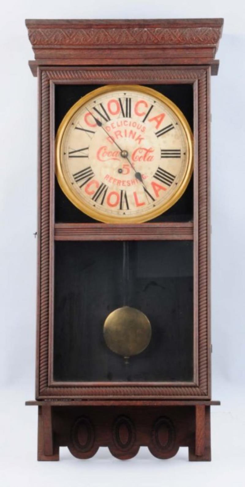 Early Coca - Cola Ingraham Regulator Clock