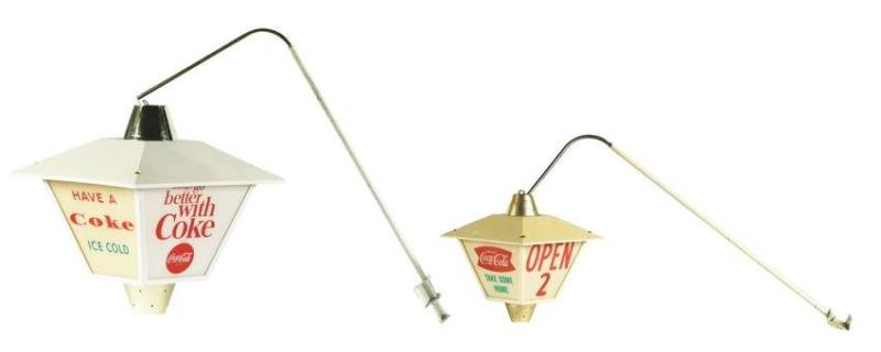 HANGING COCA-COLA ADVERTISING LIGHTS.