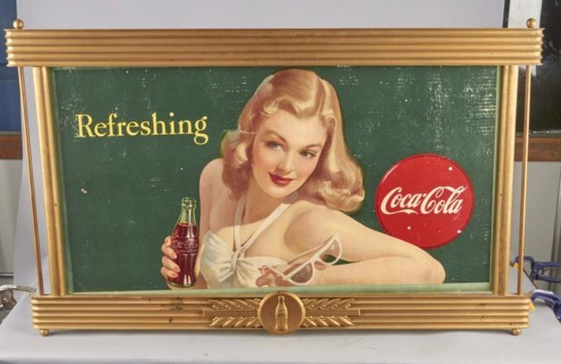Coca Cola Advertisement In Original Gold Frame