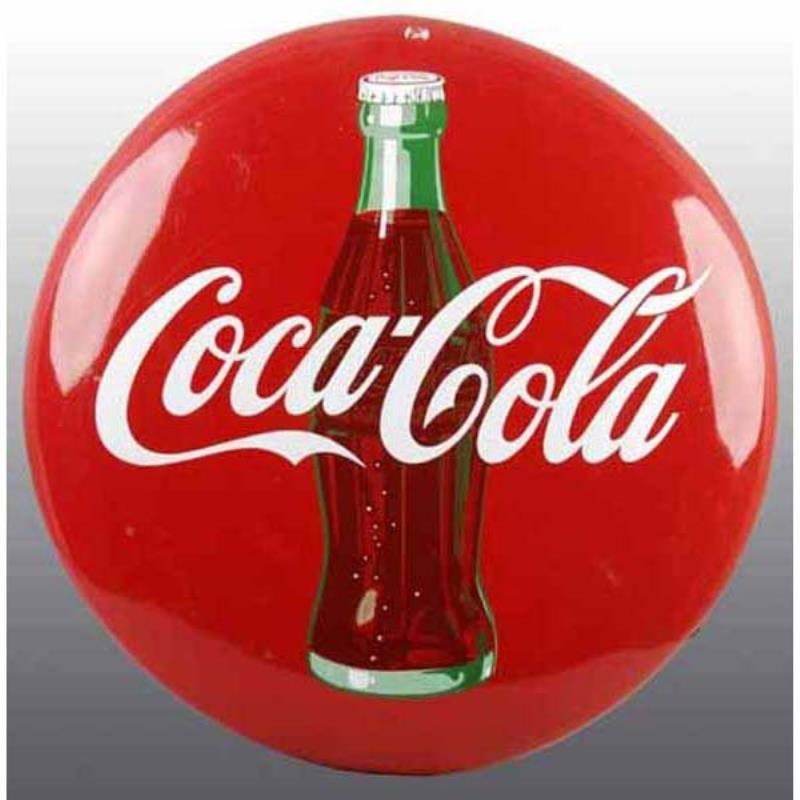 Metal Coca-Cola Button Sign