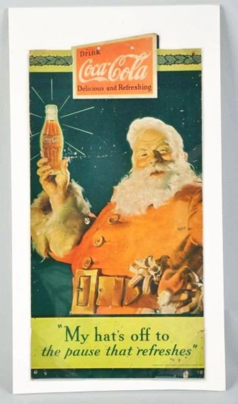 Cardboard Coca-Cola Santa Die-Cut Sign