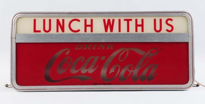 1950's Coca Cola Lunch Light Up Sign