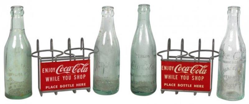 Coca-Cola shopping cart bottle holders (2) & 4 ear