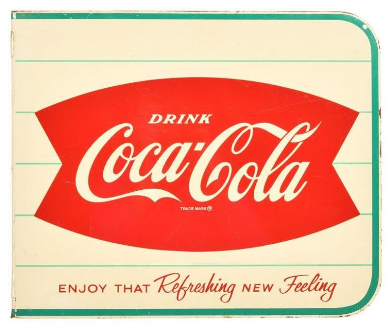 Drink Coca-Cola Fish Tail Logo Metal Sign