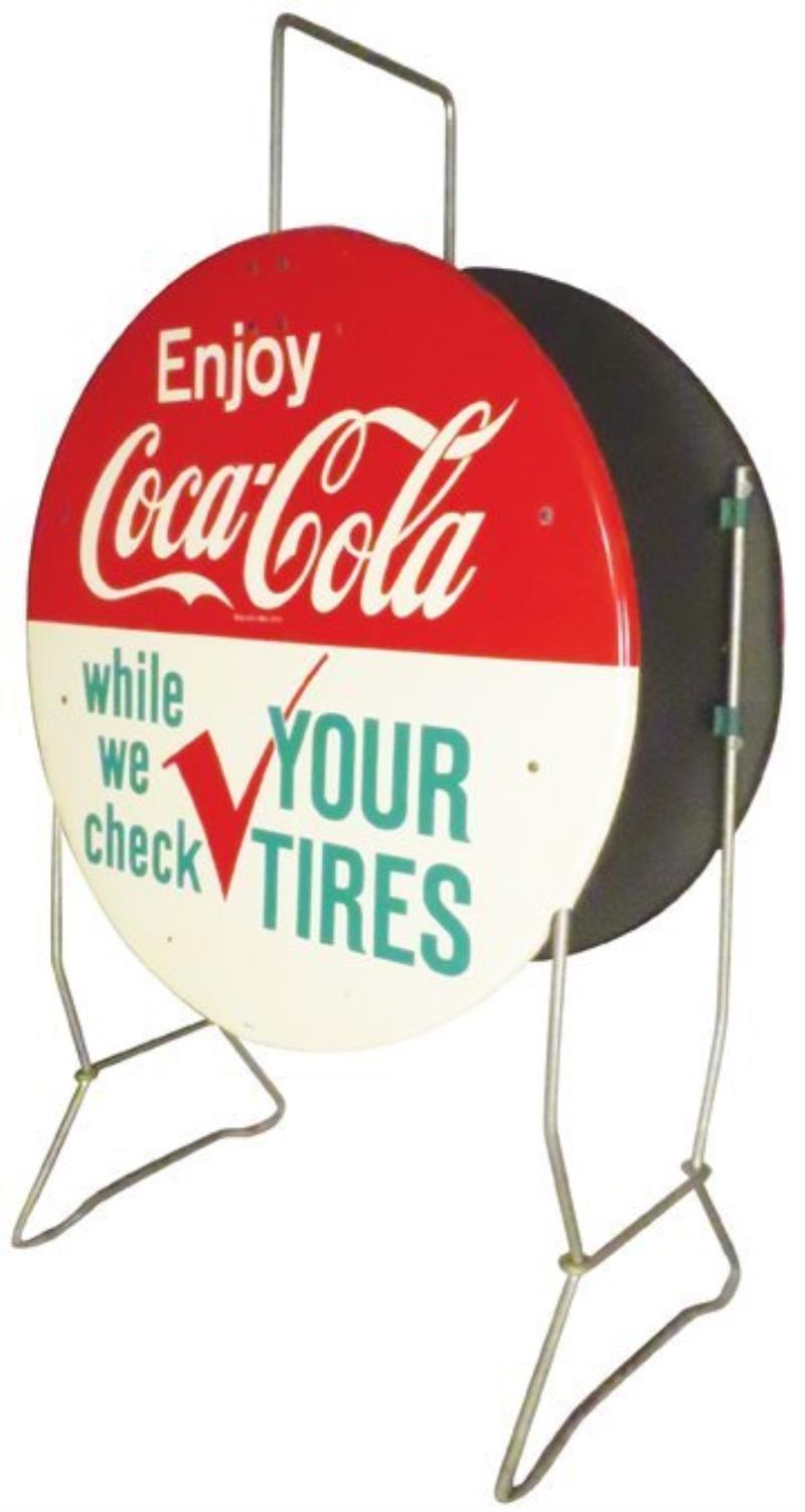 Coca Cola Tire Holder Service Station Sign