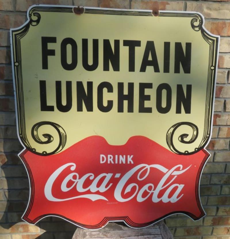 Vintage Porcelain Coca Cola Luncheon Sign