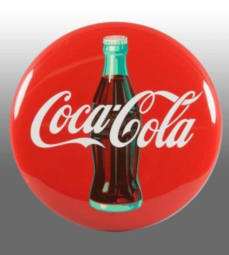 Tin Coca-Cola Button Sign.