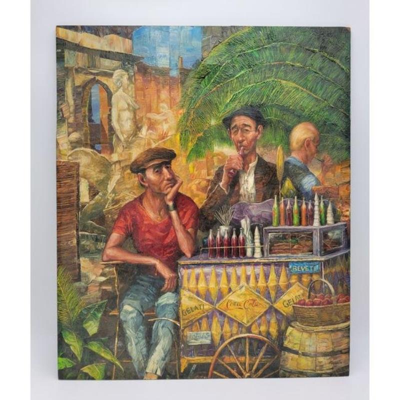 George Russin (1910-2010) Oil Painting Coca Cola