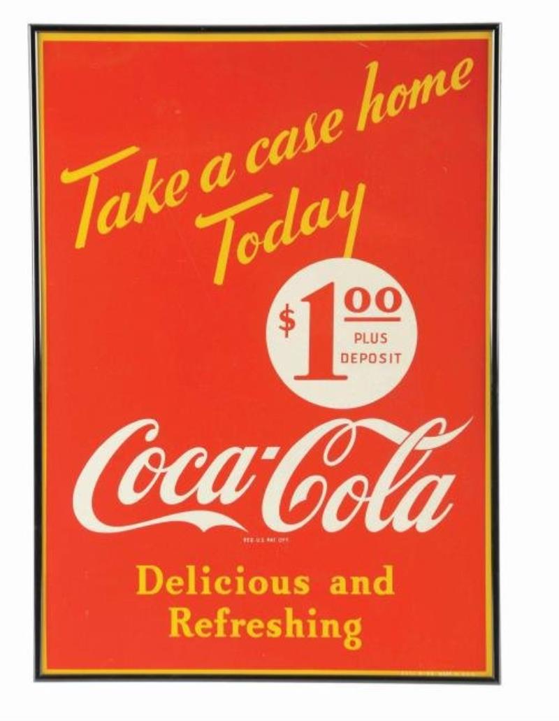 Coca Cola $1.00 A Case Tin Advertising Sign.