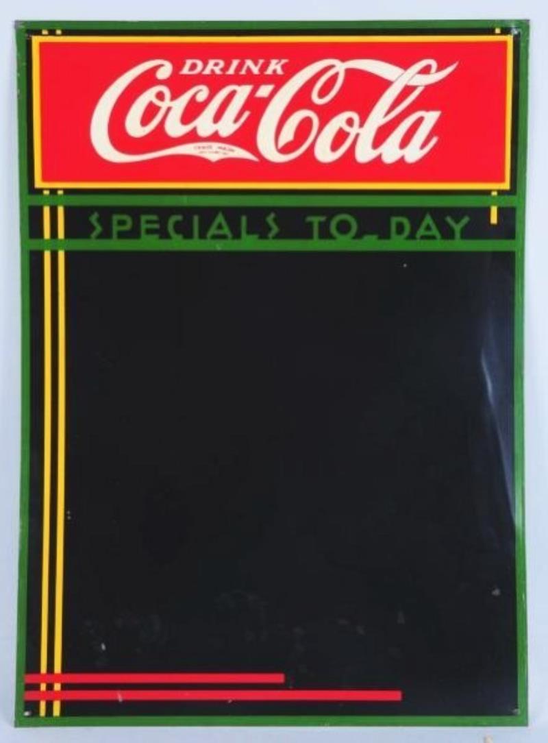 1930s Embossed Tin Coca-Cola Menu Board