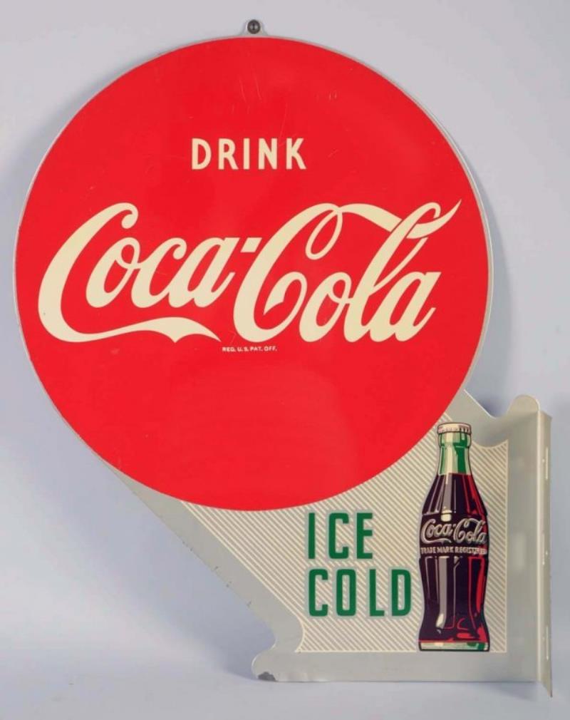 1953 Coca-Cola Ice Flange Sign.