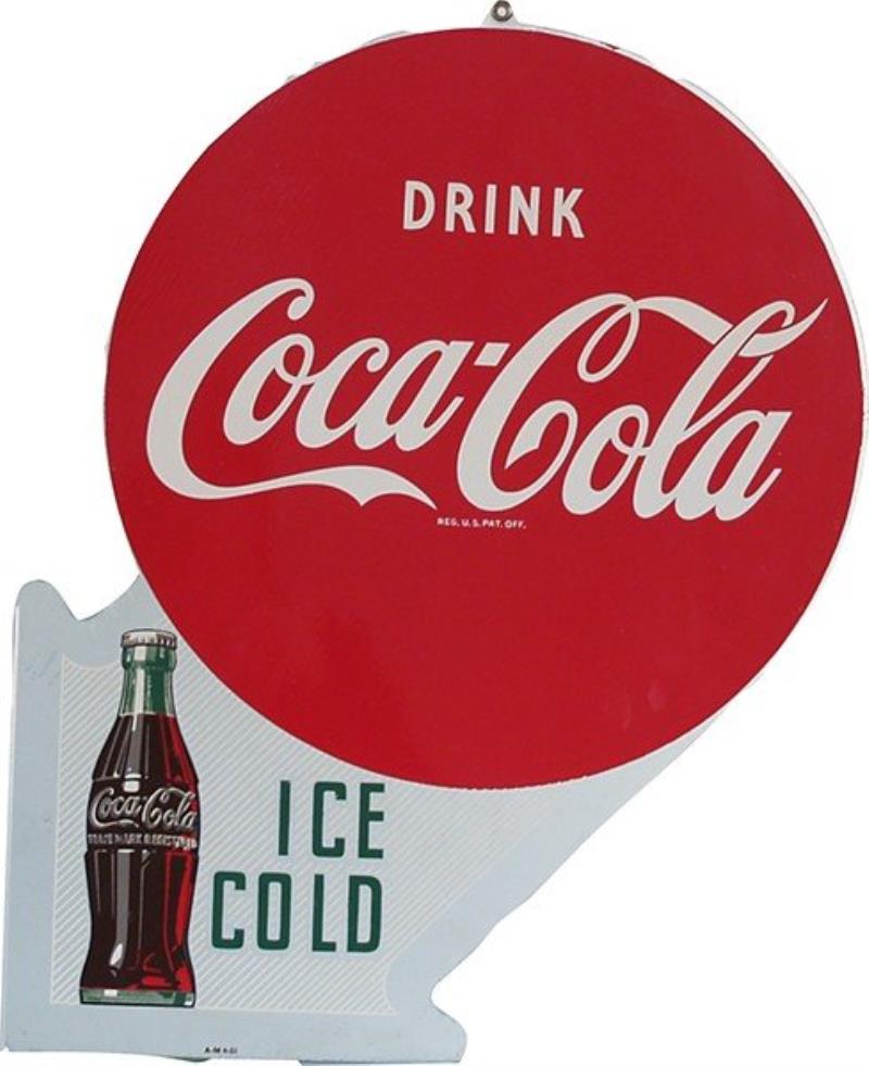Drink Coca Cola Double Sided Flange Tin Sign