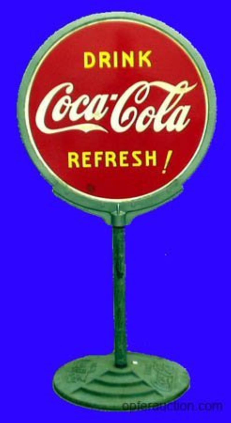 COCA-COLA PEDESTAL SIGN-1939;