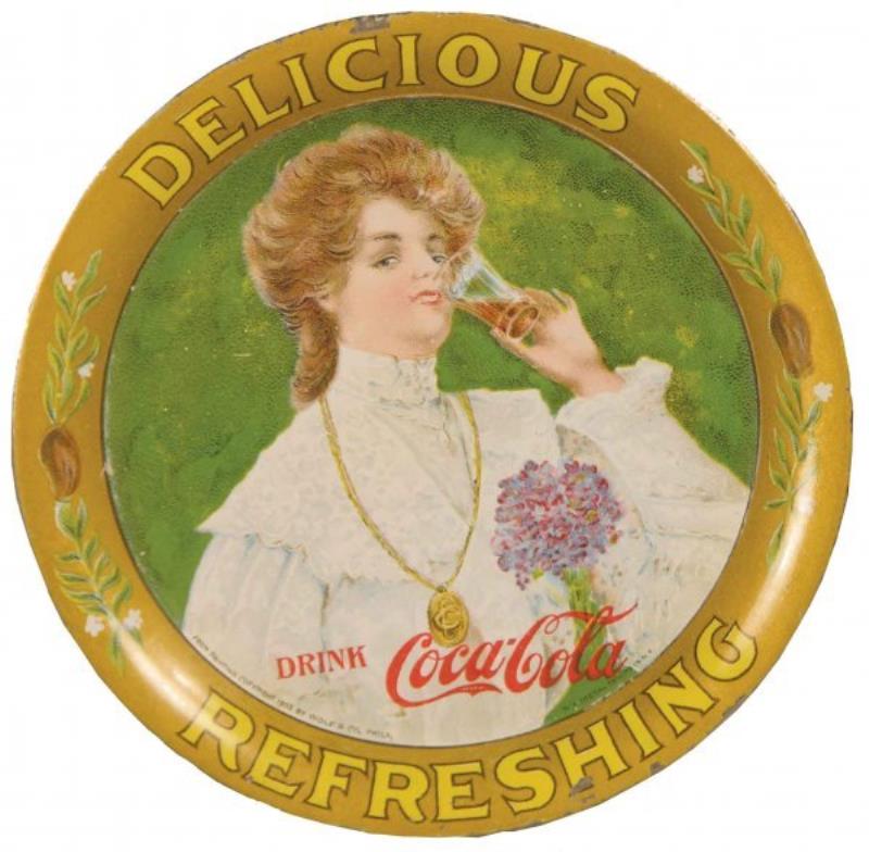 1906 Coca Cola Tin Tip Advertising Tray