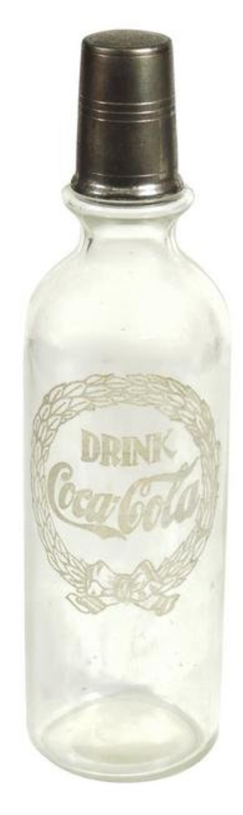Coca-Cola Syrup Bottle, glass w/enameled "Drink