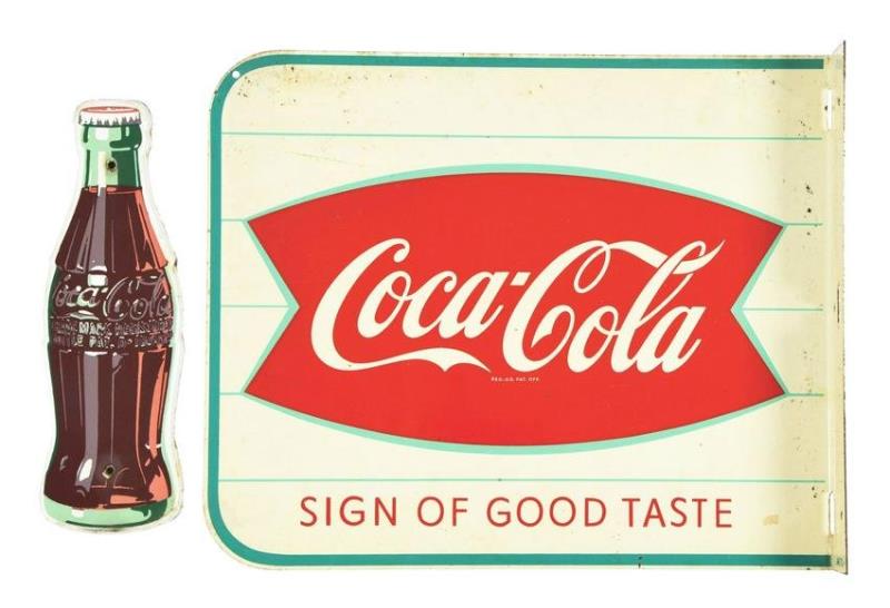 COCA-COLA ADVERTISING SIGNS.